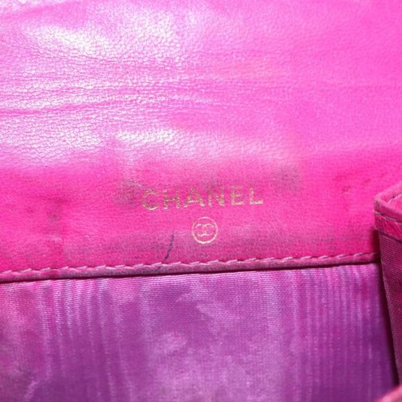 CHANEL Wallet Grained Calf Skin Pink Gold CC Auth 159752 - Picture 15 of 16